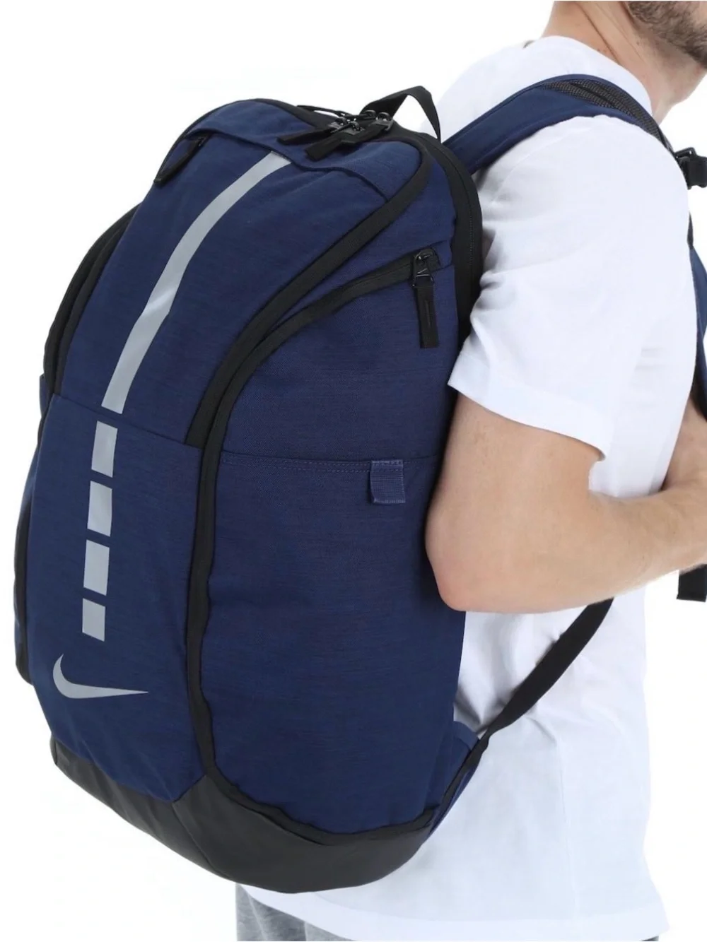 NWT Nike Men's Navy Backpack with Silver Reflective Accents